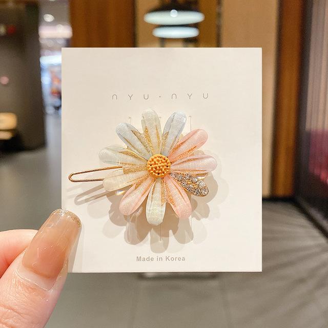 INS Girl Mori Is Super Fairy Flower Simple Frog Buckle Moon Hairpin Liu Seaside Clip Top Clip Headdress