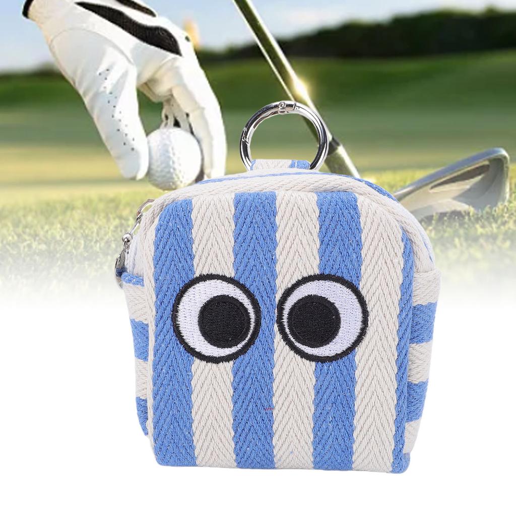 Waist Bag Cute Embroidered Eyes Striped Zippered Portable Waist Storage Pouch