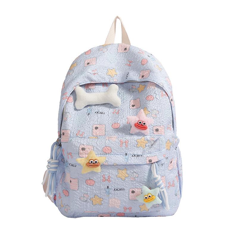 High Value Cute Cartoon Backpack Junior High School Girl High School Student Schoolbag Cute Leisure Travel Light Backpack