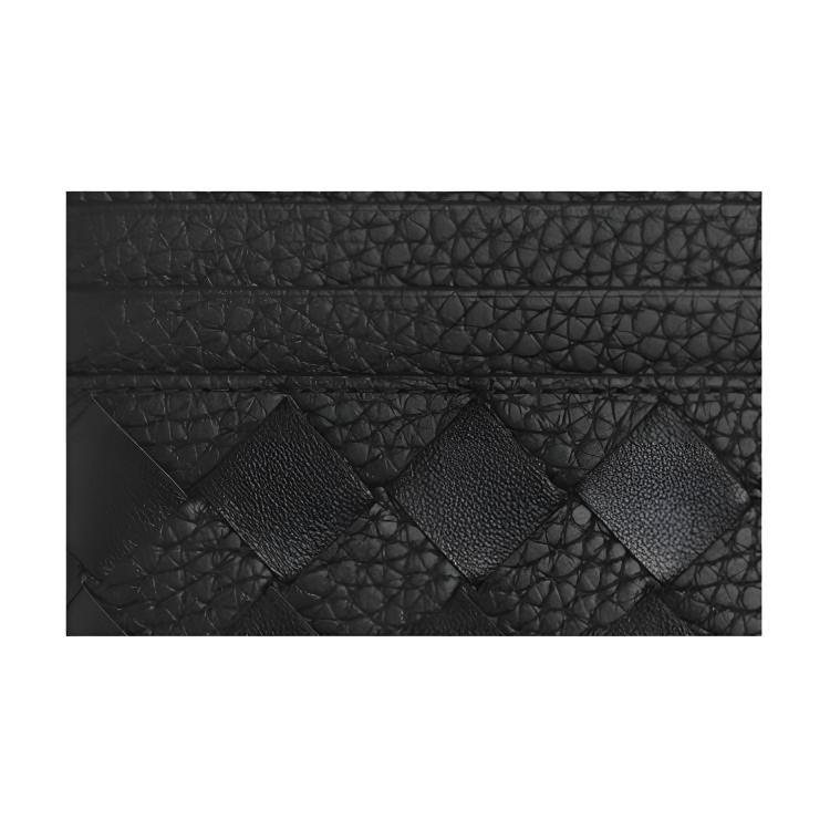 Bottega Veneta Intrecciato Woven Calfskin Card Holder Men accessories Black 795612V63U21000