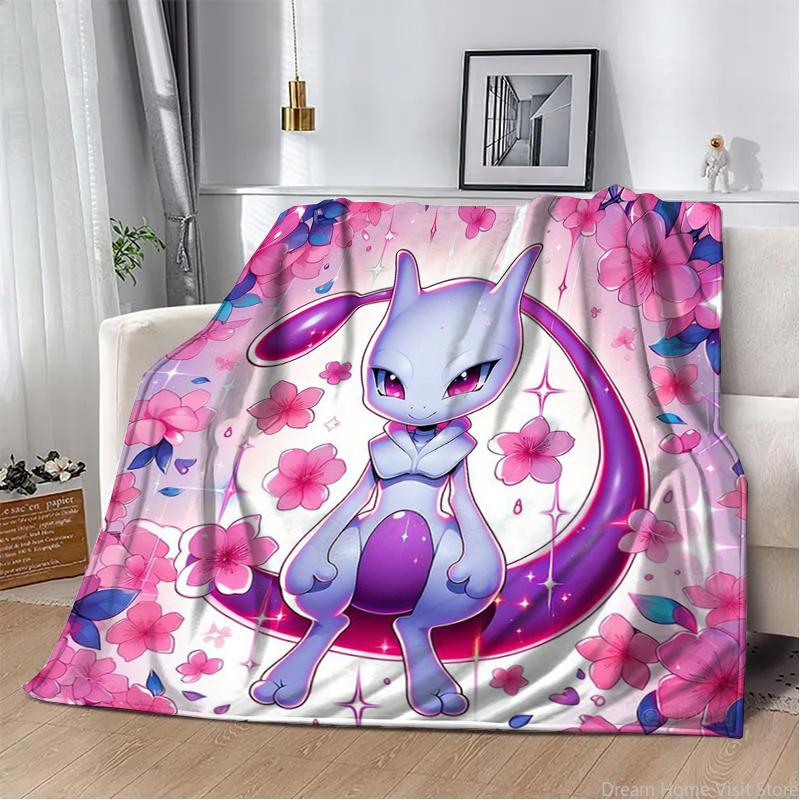 Japan Anime Pokemon Cartoon Eevee Soft Blankets,Warm Throw Blanket Comfortable Blanket for Picnic Beds Sofa Home Bedroom Kids