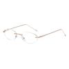 Oval Rimless Optical Plain Glasses for Women Trendy Ladies Blue Light Blocking Glasses Silver Gold Star Accessory Eyewear