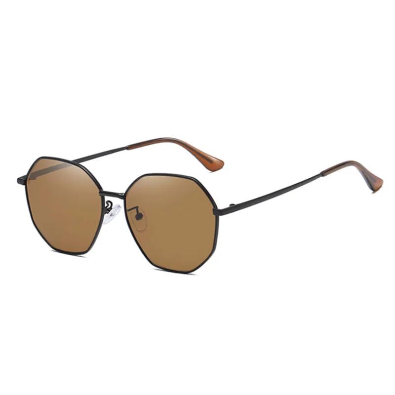

Metal Polygonal Minus Sunglasses Women Polarized Anti-UV Vintage Tea Lens Prescription Spectacles Diopter 0 -0.5 -0.75 To -6.0 0