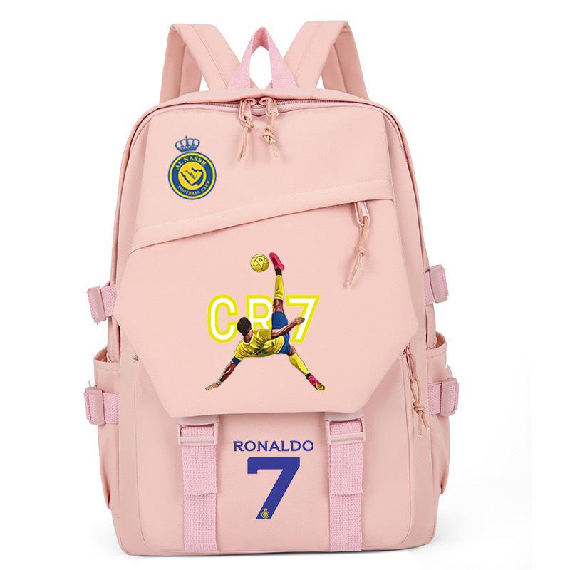 Football Star Ronaldo Surrounding Cr7 Printing Student Schoolbag Trend Backpack To Reduce The Burden And Large Capacity