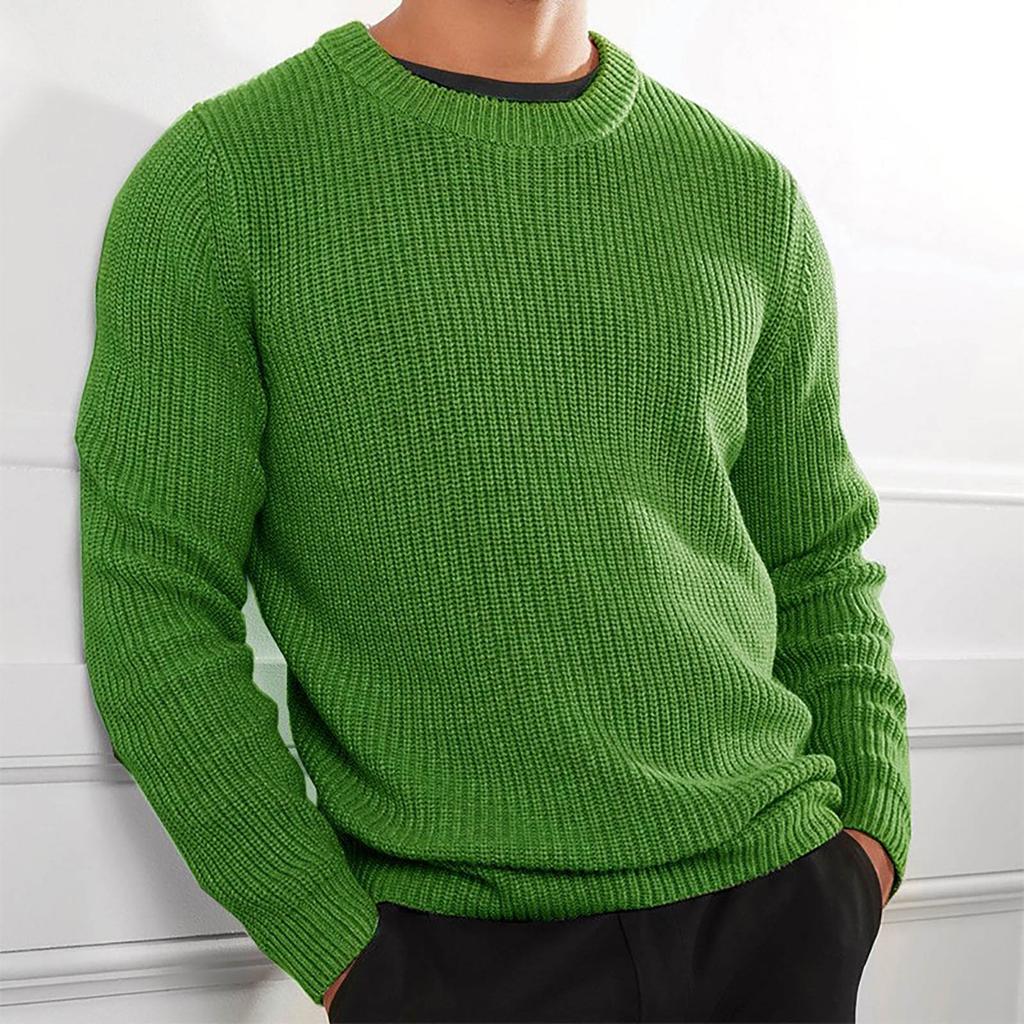 Men's Casual O-neck Loose Cotton Sweater Pullover