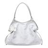 Star Print Tote Bag for Women Fashion Handbag with Star Charm Drawstring Detail