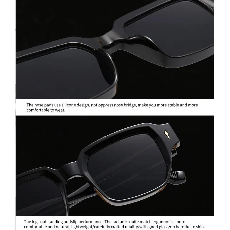  Women Rivets Square Sunglasses Fashion Men Shades UV400 Men Retro Sun Glasses