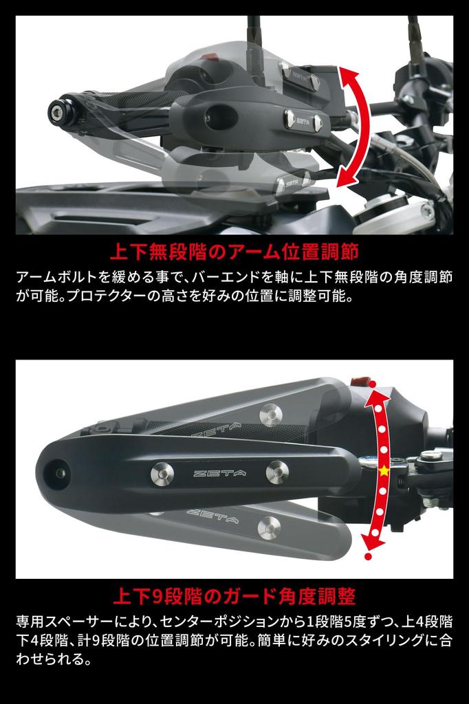 ZETA RACING Sonic Handguard PC Protector Forged Lever Dirtfreak G6316 Z900RS/Z650RS Kit, Smoke, Handguards, Guards,