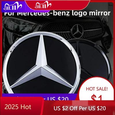 Automobilio lipdukas 2025 Karštas Mercedes Benz priekinių grotelių žvaigždės logotipo ženklelis veidrodžio apačia 3D ABS logotipas Mercedes-Benz Mercedes