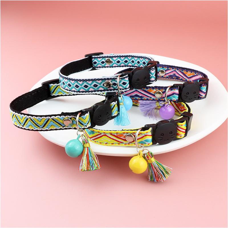 Pet Collar for Small Dogs Adjustable Buckle Cat Collar with Bell Pet Supplies Cats Dog Necklace Pet Dogs Accessories