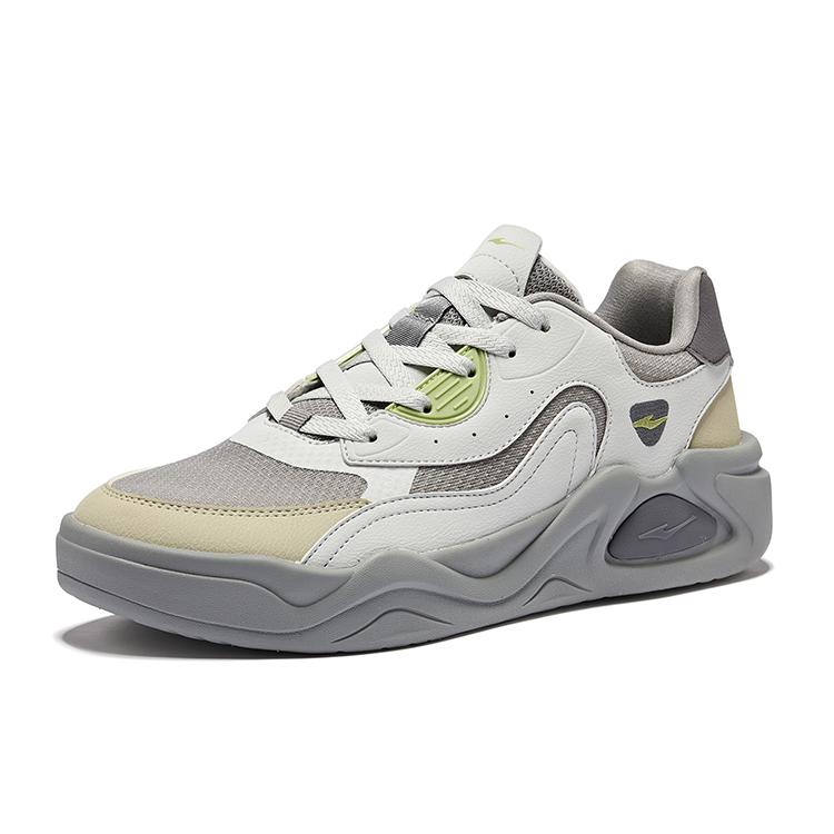 Erke Cloud Trendy Versatile Non-Slip Wear-Resistant Low-Top Skate Shoes Men sneakers Medium-Gray White Dew-Gray 51125101344-103