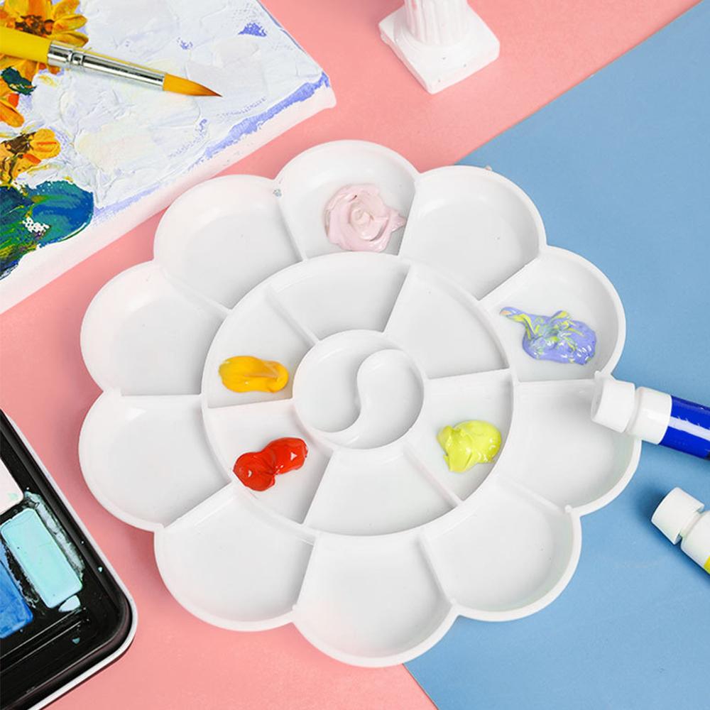 1-5pcs Painting Palette, 18 Wells Plastic Paint Tray Pallet Reusable Flower Paint Palette for Artists Acrylic Watercolor Oil