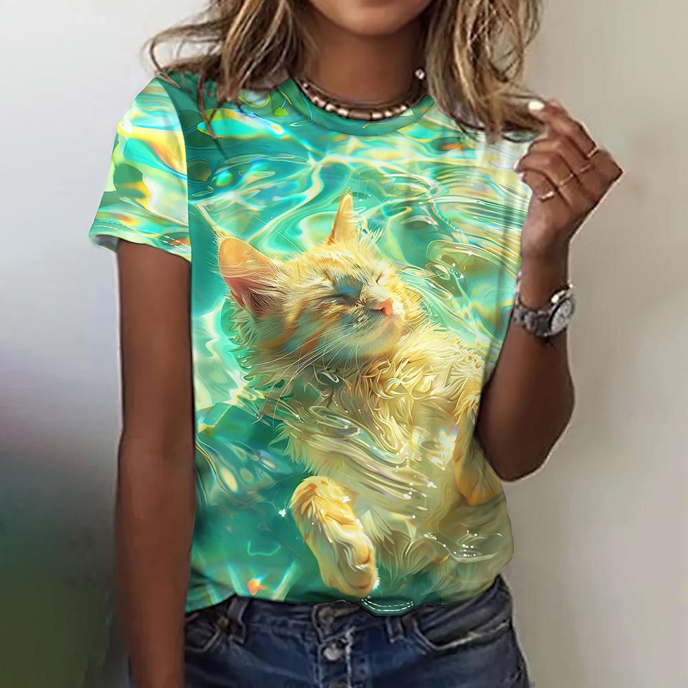 Women's Fruit T-Shirts Summer Strawberry 3D Printed O-Neck Short Sleeve T Shirt Y2k Harajuku Tees Tops Female Pullovers Clothing