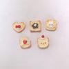 100pcs Cartoon Rabbit Bear Strawberry Mini Toast Bread Cookies Doll Play Accessories Miniature Food