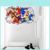 Super Mario Bros Sonic The Hedgehog Cartone Animato Pvc Adesivo da Parete Autoadesivo Decorazione per Stanza dei Bambini e Camera da Letto