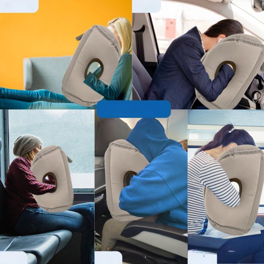 PVC Plush Inflatable Sleeping Pillow, Travel Sleeping Pillow, Sleeping Pillow, Inflatable Pillow