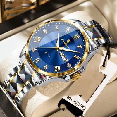 Topmarke Mode Neue Herrenuhr Luxus Doppelkalender Wasserdicht Leuchtend Herrenarmbanduhr