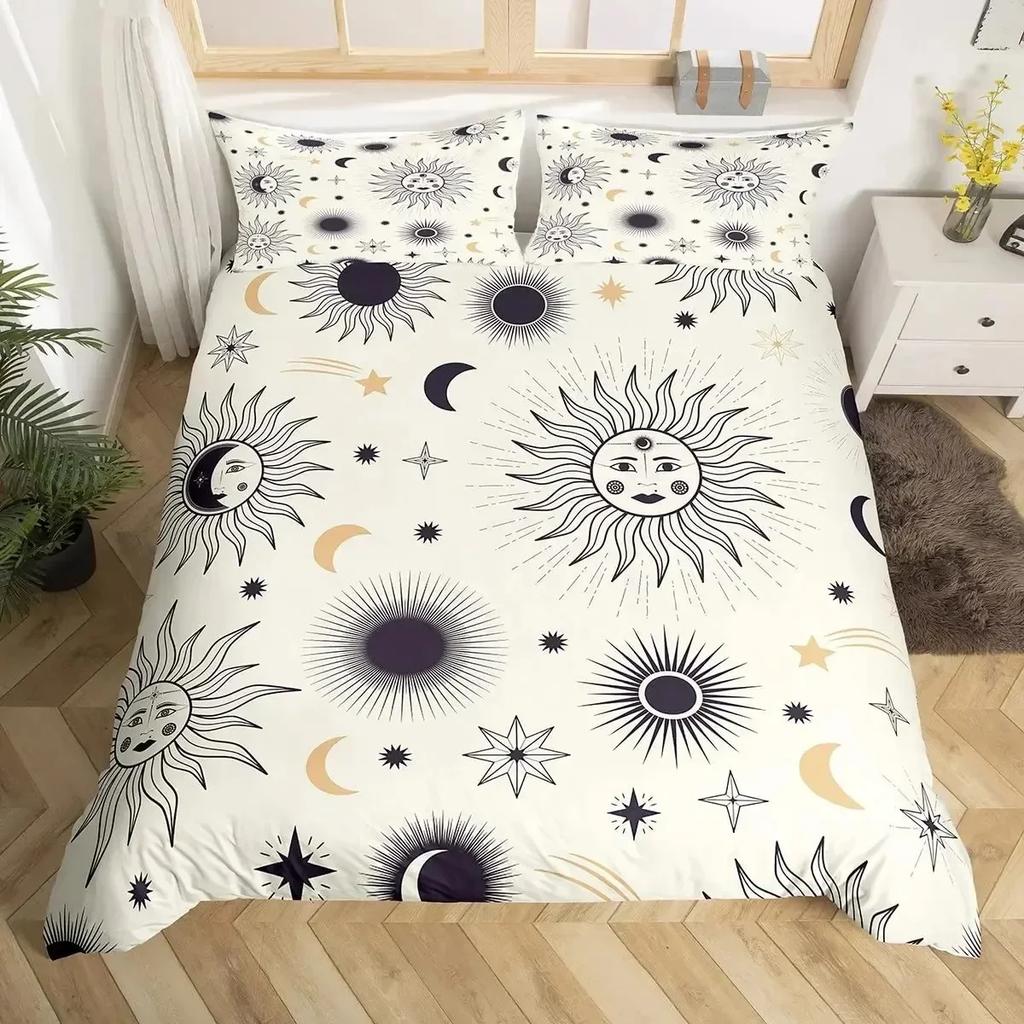 3D Viking Runes Bedding Set Viking Constellation Pattern Duvet Cover Set Double Single Size Nordic Style Washed Microfiber