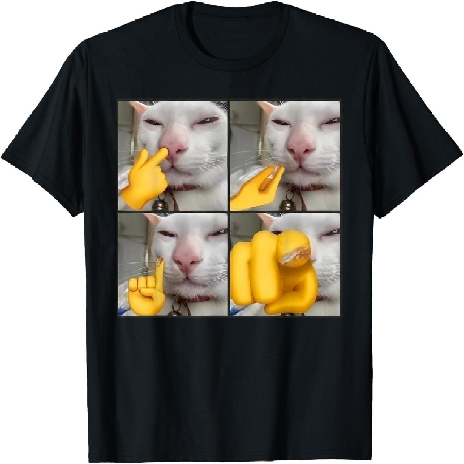 BaruToW Cat Meme Funny Shirt Humor Tee Joke Tshirt Cute Cat Lover T-Shirt S