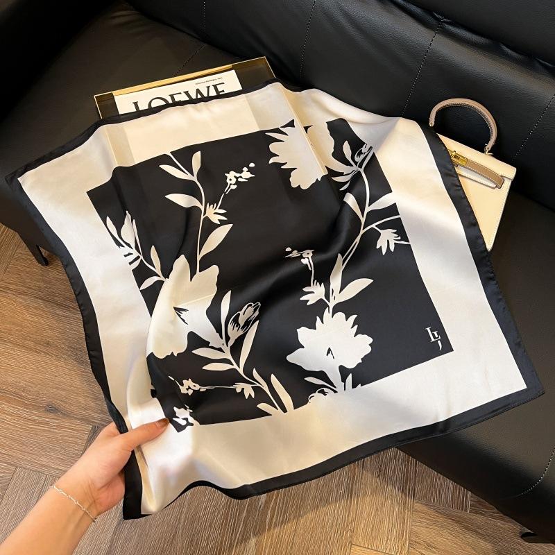 Mother's Day Silk Scarf Muse Festival Gift Simulation Silk Silk Scarf Premium Spring and Summer Square Scarf 71 Silk Decorative Small Scarf