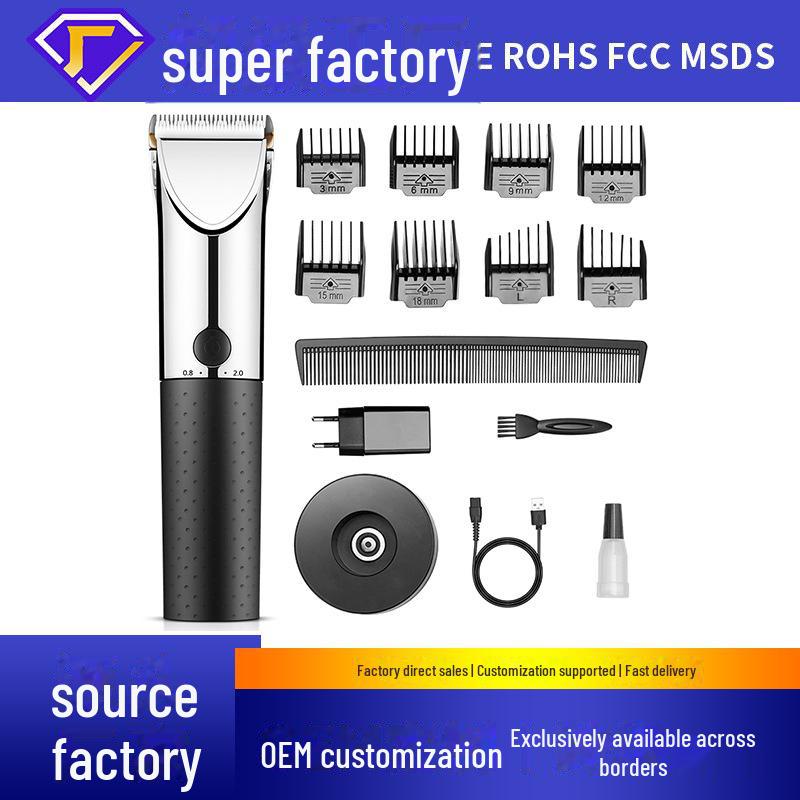 Rechargeable Electric Hair Clipper with LCD Display - Haircut Set
