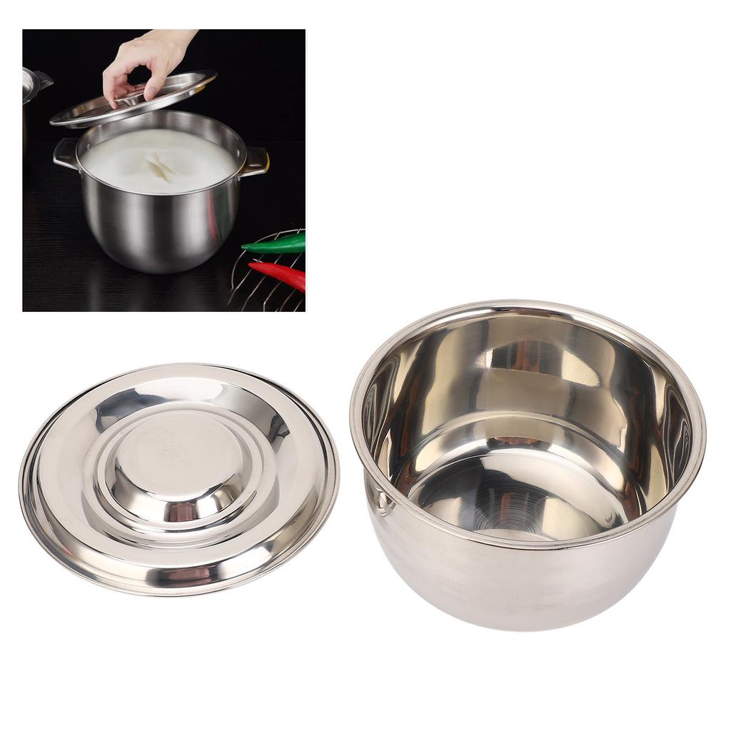 304 Stainless Steel Mixing Bowl with Lid Multipurpose Easy To Clean Seasoning Lard Oil Basin Container for Kitchen