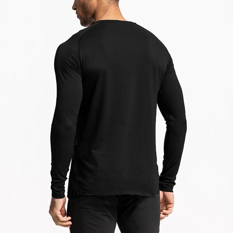 Muscleguys Autumn Clothes Men’s Fitness Sports Long Sleeves Tees Breathable Thin Polyester Tops