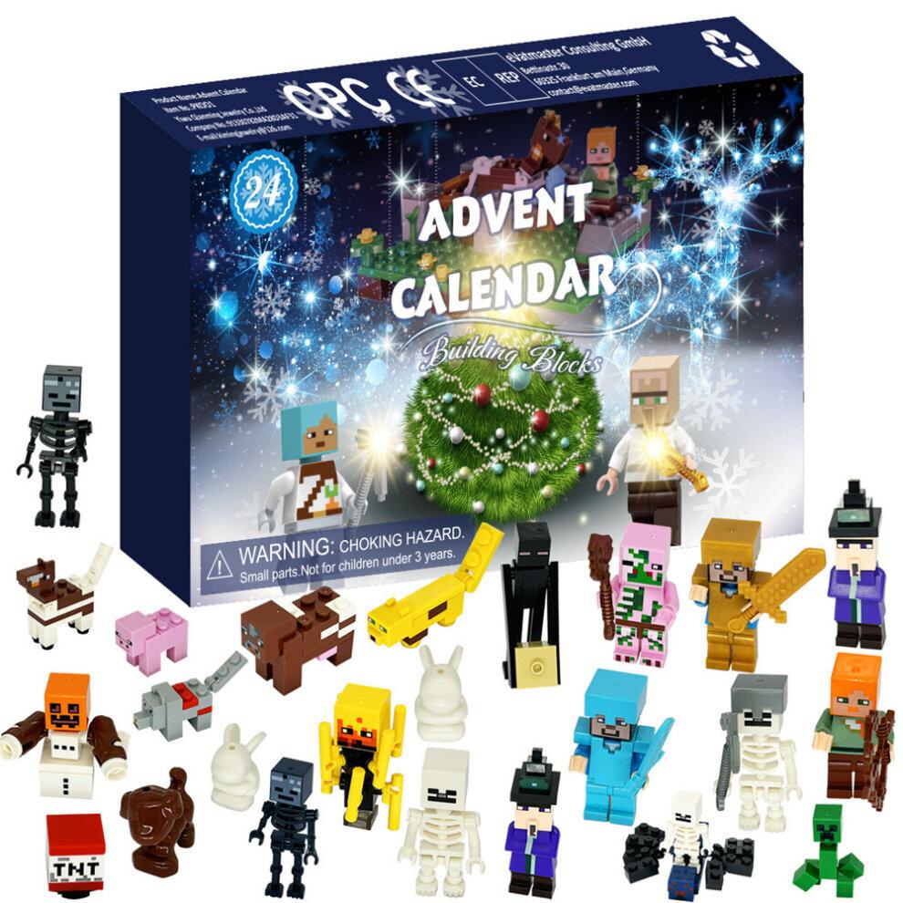 Kinder Weihnachten Minecraft Figuren 24 Tage Countdown Adventskalender Spielzeug Überraschung Weihnachtsgeschenke