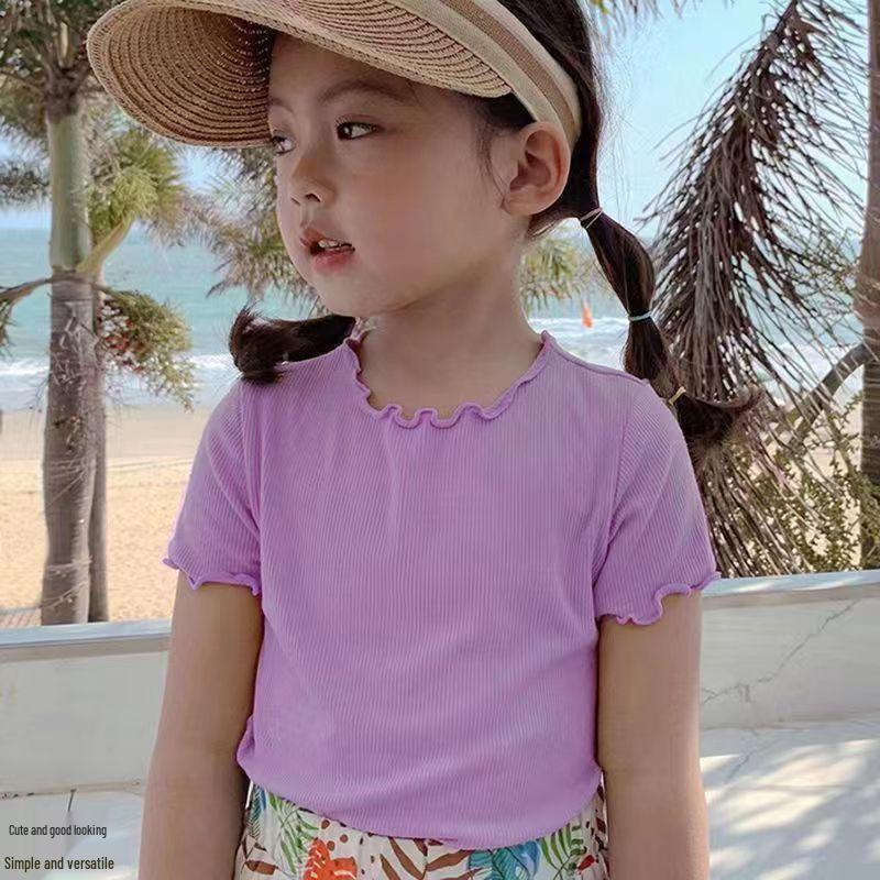 Girls' Ice Silk Short-Sleeve T-shirt & Mosquito Repellent Pants Two-Piece Set