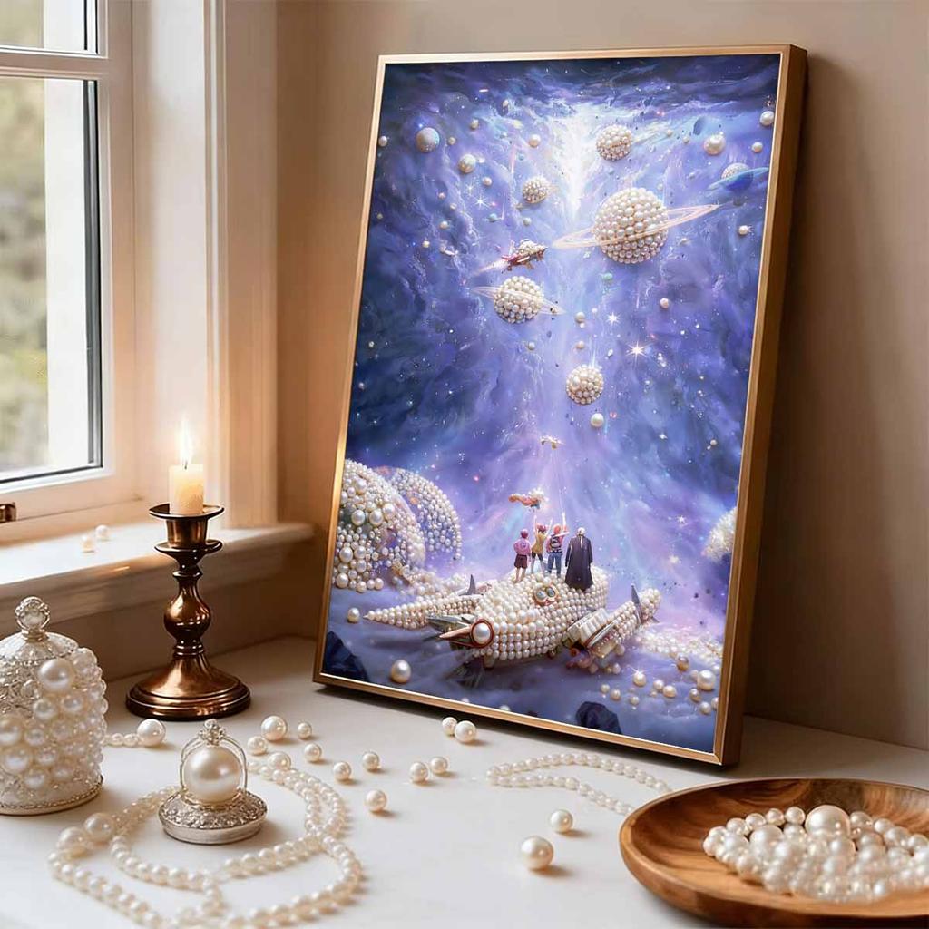 DIY Diamond Art Pearl Painting Kit for Adults,  Universe Special Shaped Pearl Art Painting Wall for Home Office Decor Handmade Gift