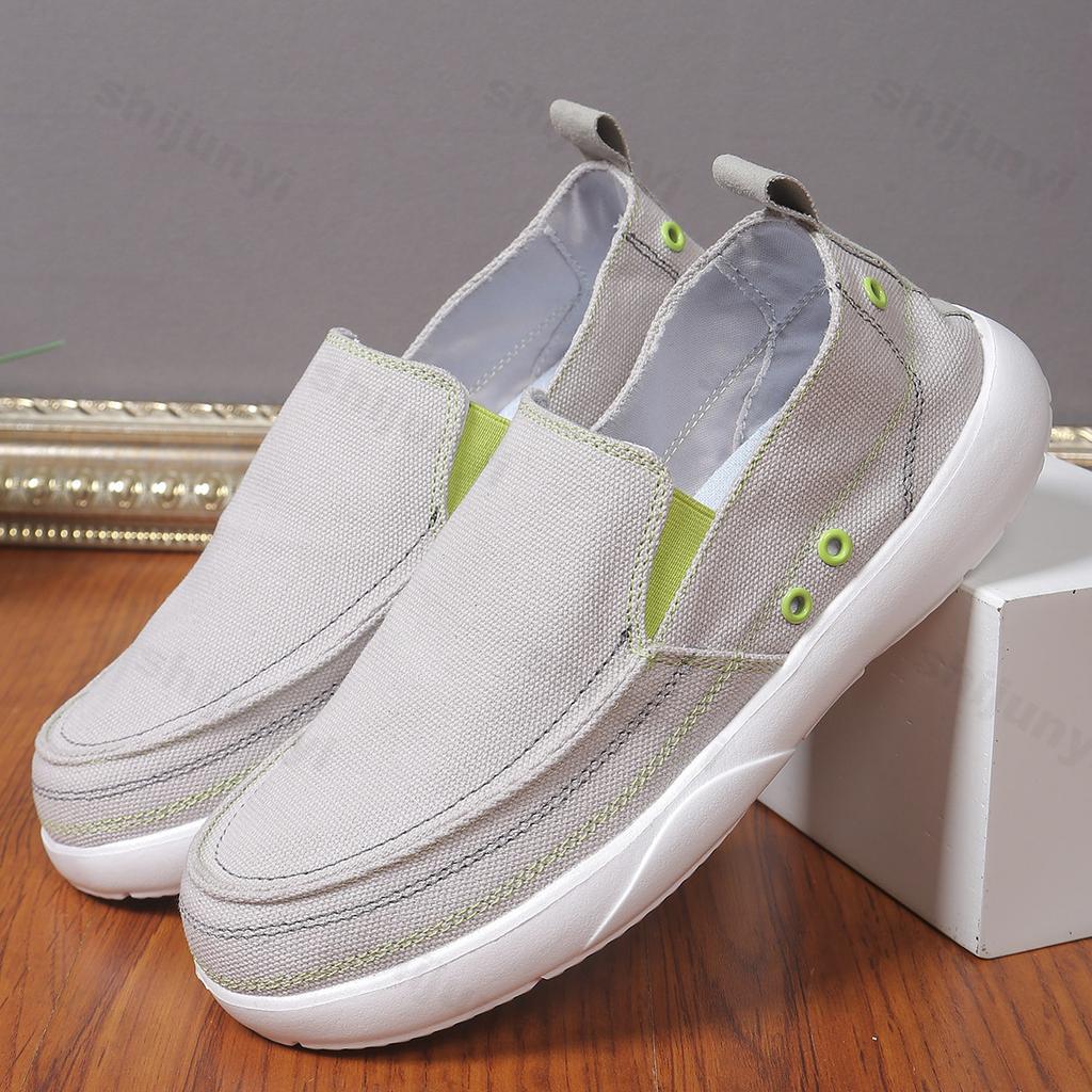 Autumn Men Canvas Casual Shoes 2025 New Breathable Soft Leisure Men Loafer Sneakers Comfort Low-top Non-slip Sneakers Footwear