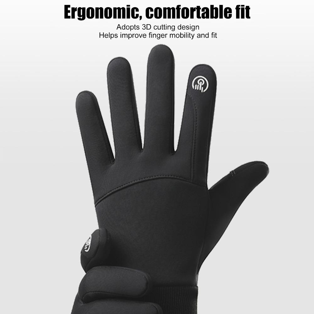 

1Pair Waterproof Outdoor Sports Gloves Windproof Winter Gloves Durable Bicycle Gloves Unisex Black-XL
