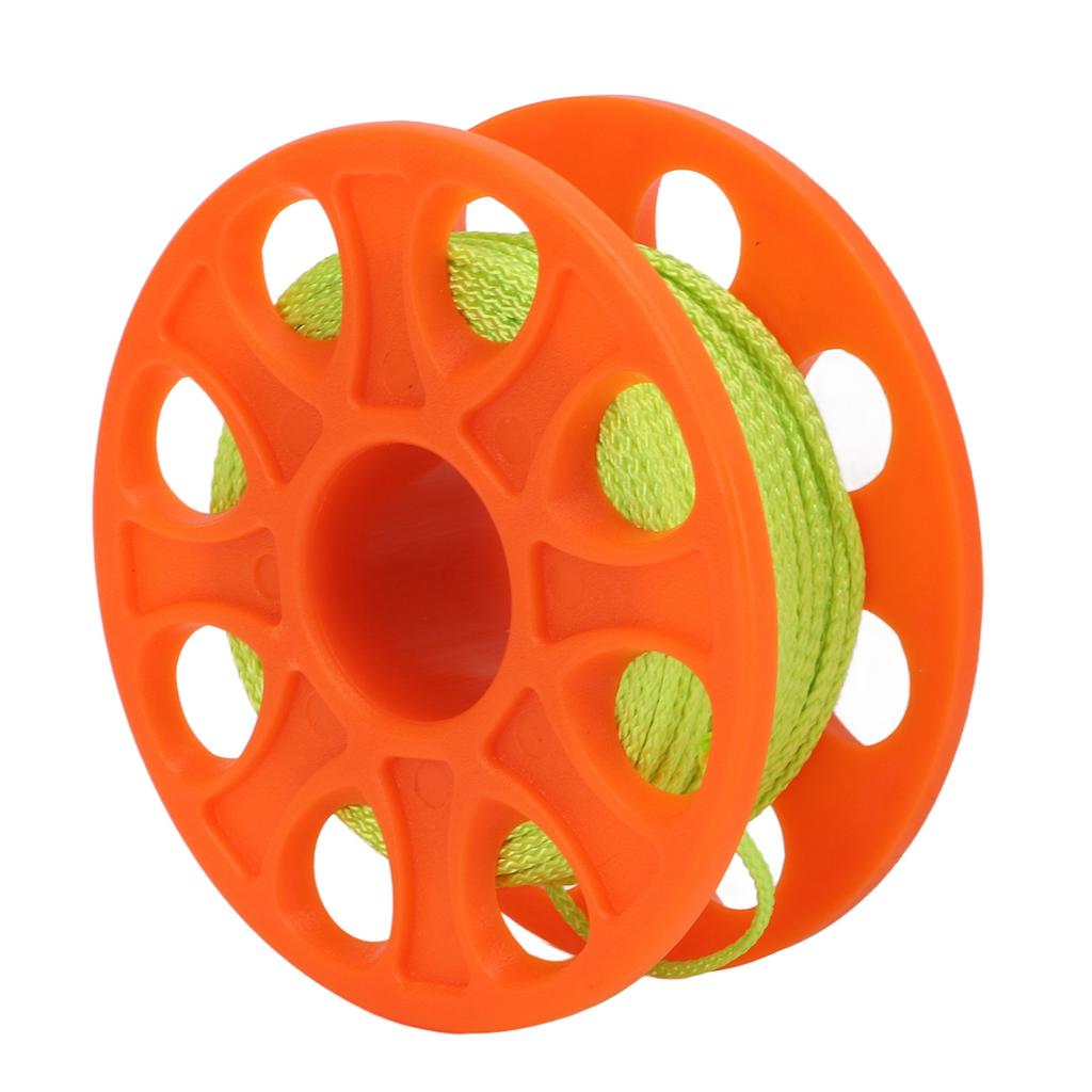 Diving Finger Reel Scuba Reel with Double End Hook 30m Fluorescent Green Line for Underwater Sports Orange
