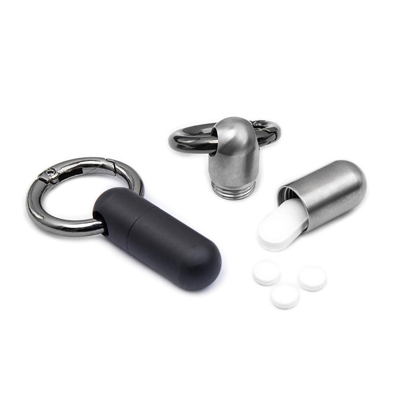 1 szt. Przenośny Uszczelniany Pojemnik Wodoodporny Pojemnik na Leki Zewnętrzny Mini Stop Tytanu Apteczka Etui na Tabletki Brelok