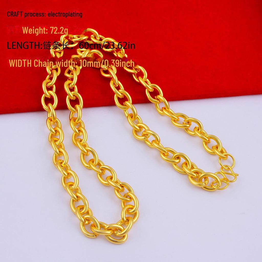 Men's Alloy Gold-Tone Necklace – Bold, Durable, Street Style Accessory