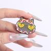 Funny Lucky Cat Enamel Pins Custom Cat Fashion Show Brooches Lapel Badges Clothes Animal Jewelry Gift for Kids Friends
