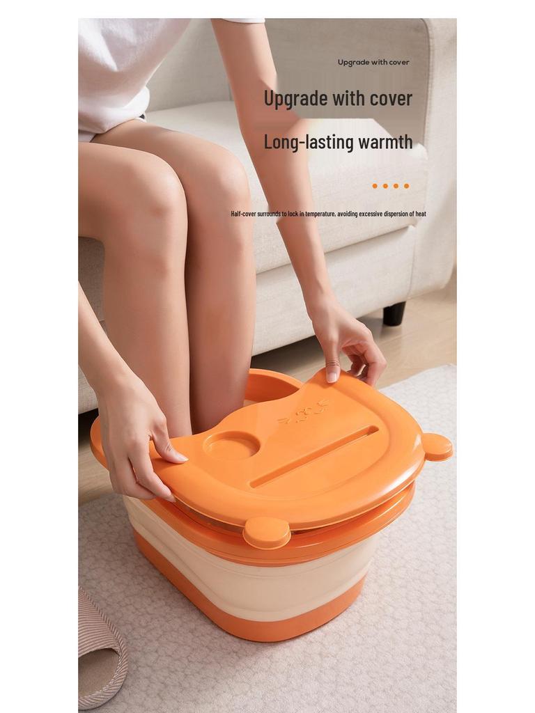 Portable Foldable Foot Bath Bucket - Deep, Over-Calf, for Dormitory or Home Use