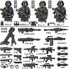 Bausteine, Spezialeinheiten, Humanoide, Polizei, Soldaten, Militärfiguren, Waffen, Mörser und Zusammenbau-Jungen-Spielzeug.