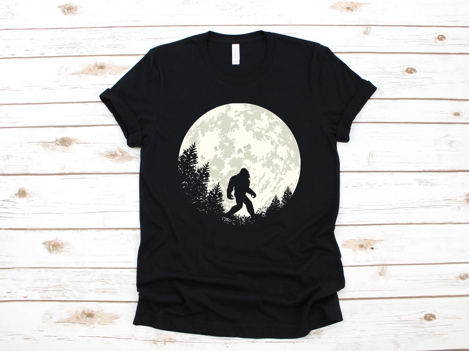 Bigfoot Moon T-Shirt, Sasquatch Tank Top, Funny Bigfoot T-shirt,T-shirt, Apparel Gift 2XL