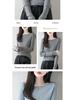 Women's Slim Fit Round Neck Autumn Sweater with Hot Drill Accents