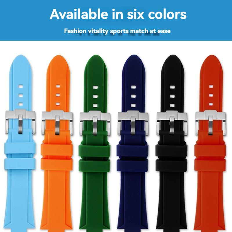 For Casio EFR-S108D, EFS-S570, and ECB-10YDC Models. Waterproof Silicone Watch Straps for Men with Convex Buckle Watch Chains