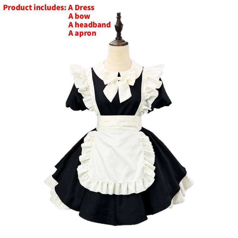 Japanese Anime Cosplay Maid Costume With Ruffle Edge For Girls And Teens