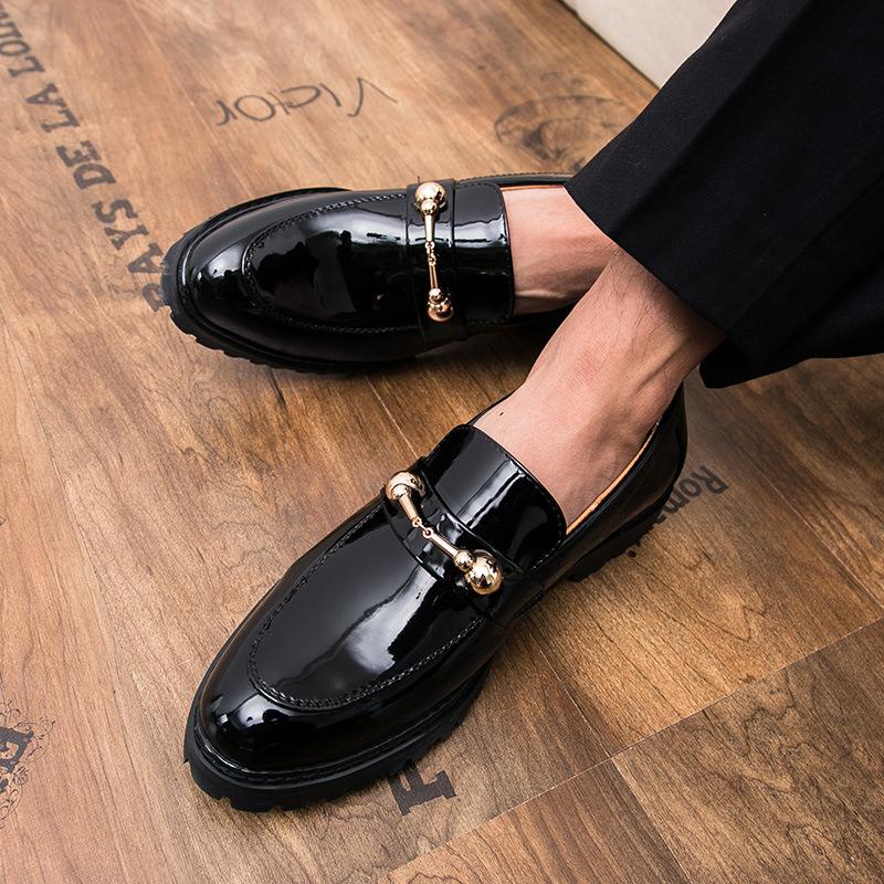 

Мужская повседневная кожаная обувь для внешней торговли, мужская обувь с круглым носком, британская глянцевая мужская обувь, деловая черная рабочая обувь, молодежная повседневная обувь 38