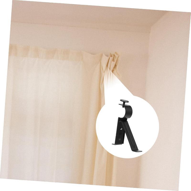 Adjustable Rustproof Metal Curtain Rod Brackets Heavy Duty Holders for Bathroom Living Room Window Use