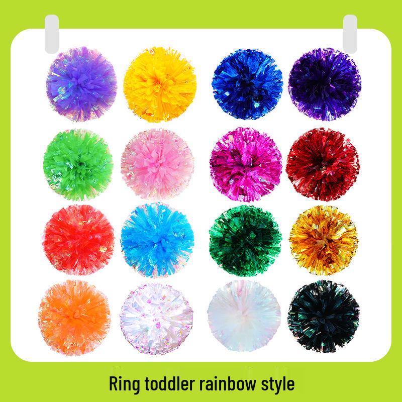 Rainbow Cheerleading Pom-Poms, Handheld Dance Flowers