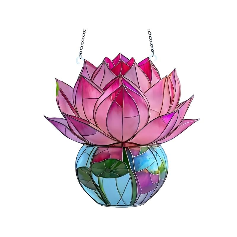 Colorful Acrylic Potted Plant Hanging Sign For Outdoor Lawn Party Decorations Weather Resistant Design Window Ornament