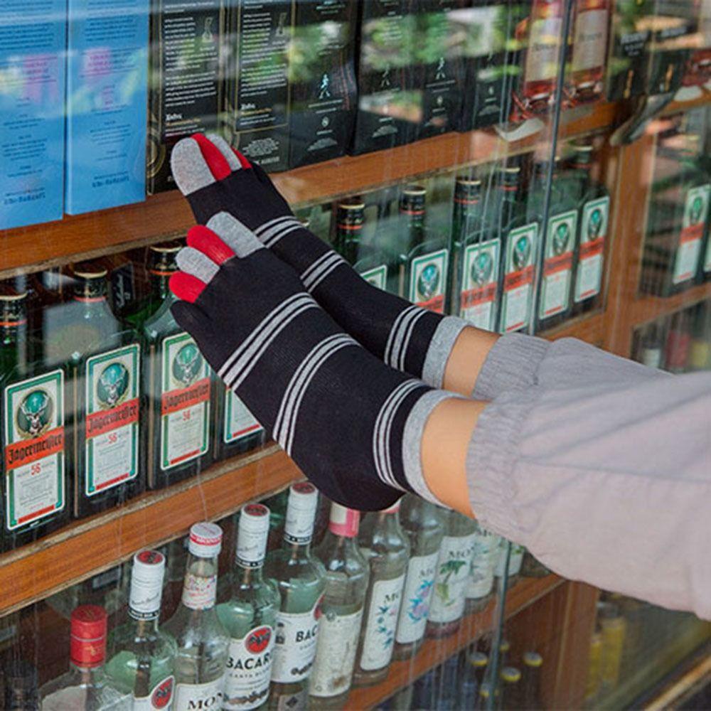 Elastic Five Toe For Men Cotton Striped Five Finger Socks Toe Socks Male Hosiery Crew Socks