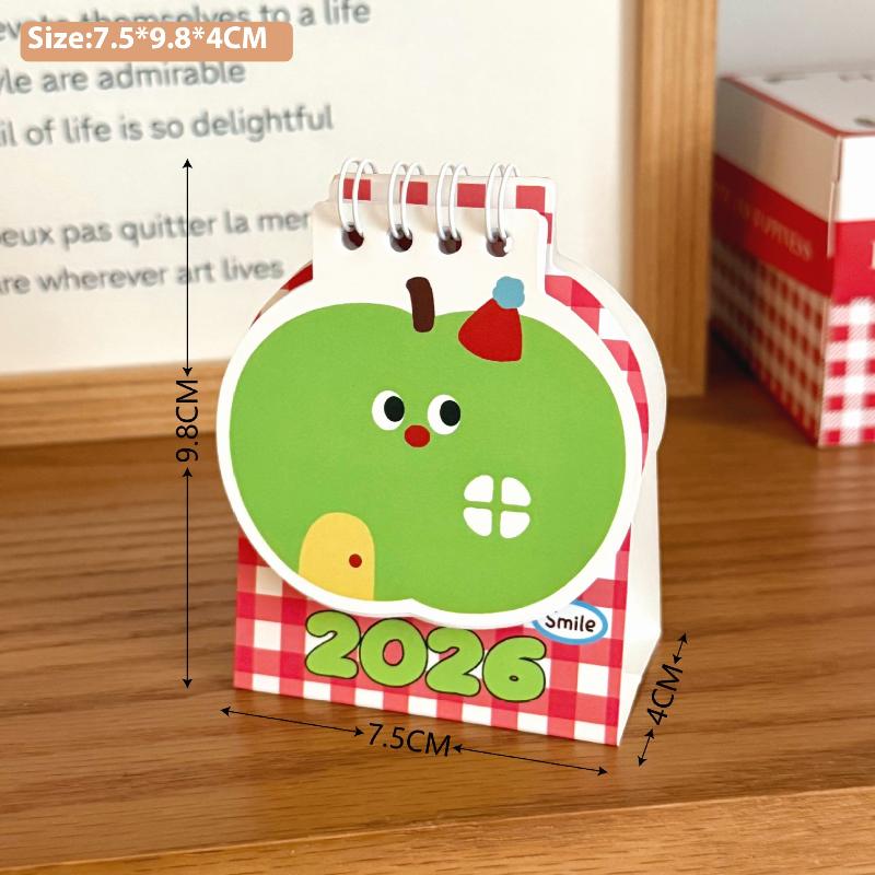 1Pcs Cartoon Portable Coil Monthly Calendar Planner 2026 Horse Year Mini Desk Calendar Office And Home Decor Year'S Present