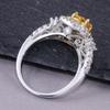 Dazzling Yellow Zircon Stone Wedding Party Ring Micro Paved   CopperProposal Engagement Ring Jewelry Gifts
