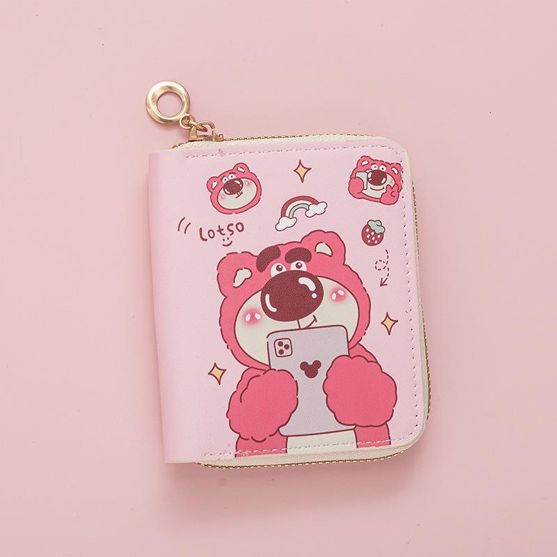 New fashionable cute small fresh printed change bag cartoon animation children's schoolgirl short zipper